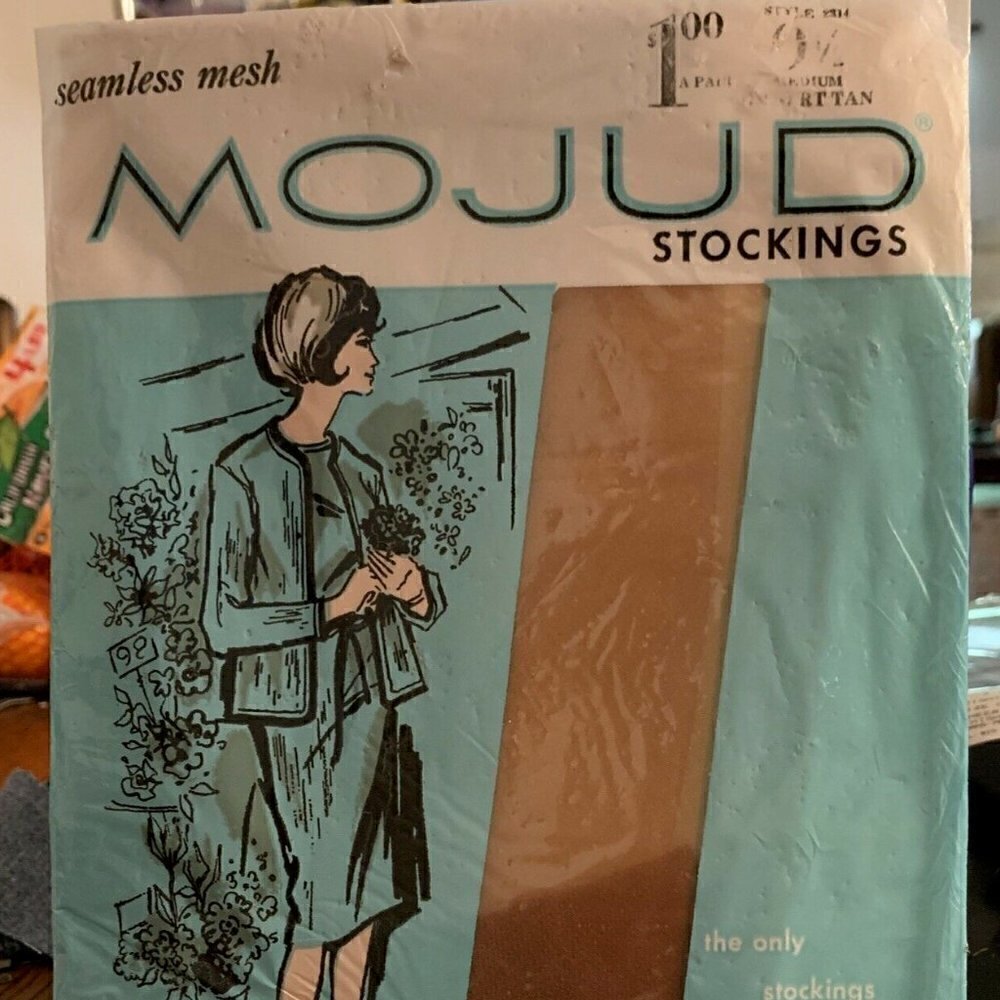 Vintage Seamless Stockings 100% Nylon1 Pair Desert Tan 9.5